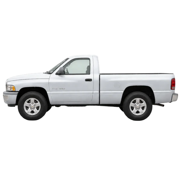 Dodge Ram 1500 2000 prata, vista lateral (voltada para a esquerda)