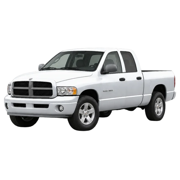 Dodge Ram 1500 2001 prata, vista dianteira em três quartos (voltada para a esquerda)