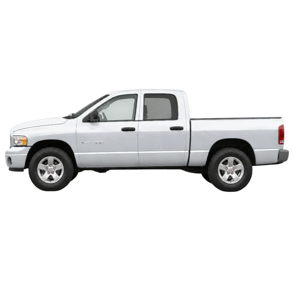 Dodge Ram 1500 2001 prata, vista lateral (voltada para a esquerda)
