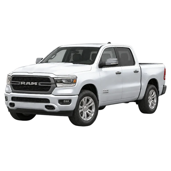 Dodge Ram 1500 2022 prata, vista dianteira em três quartos (voltada para a esquerda)