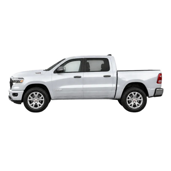 Dodge Ram 1500 2024 prata, vista lateral (voltada para a esquerda)