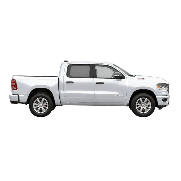 Dodge Ram 1500 2024 prata, vista lateral (voltada para a direita)