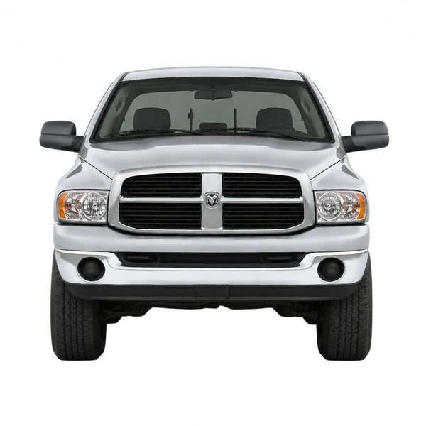 Dodge Ram 2500 2004 باللون فضي، منظر أمامي