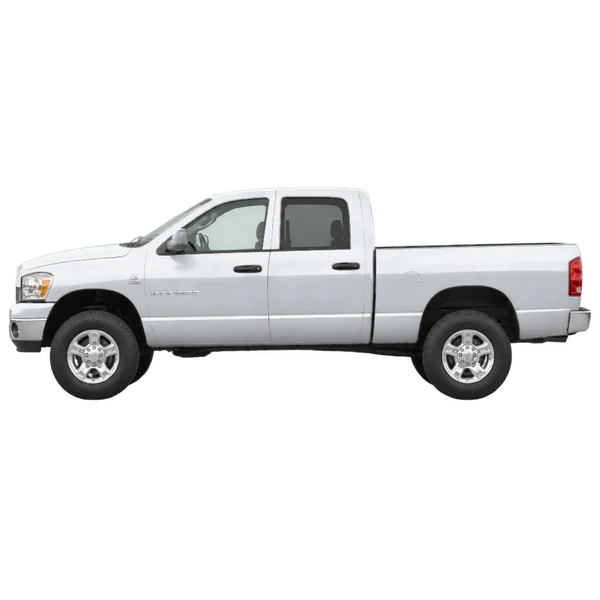 Dodge Ram 2500 2006 باللون فضي، منظر جانبي (متجه إلى اليسار)