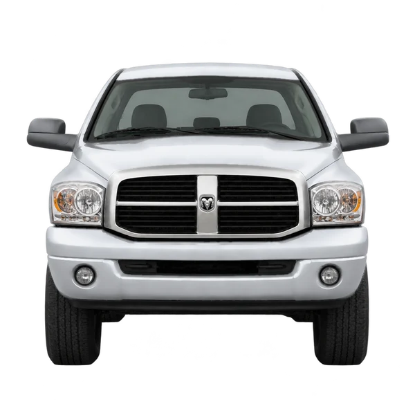 Dodge Ram 2500 2007 باللون فضي، منظر أمامي