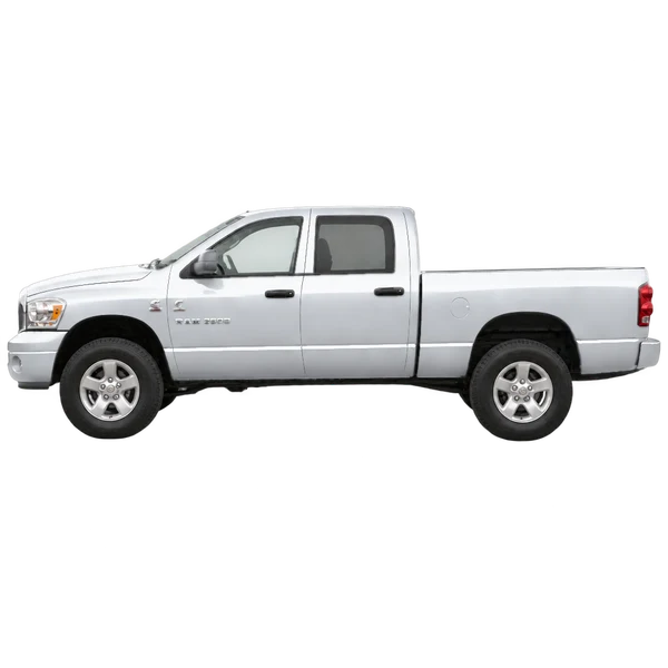Dodge Ram 2500 2007 باللون فضي، منظر جانبي (متجه إلى اليسار)
