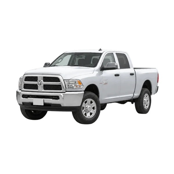 Dodge Ram 2500 2018 باللون فضي، منظر منظر أمامي بزاوية ثلاثة أرباع (متجه لليسار)