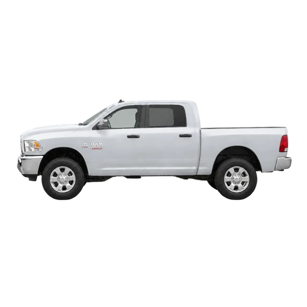 Dodge Ram 2500 2018 باللون فضي، منظر جانبي (متجه إلى اليسار)