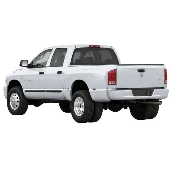 Dodge Ram 3500 2004 باللون فضي، منظر ثلاثة أرباع خلفي (باتجاه اليسار)