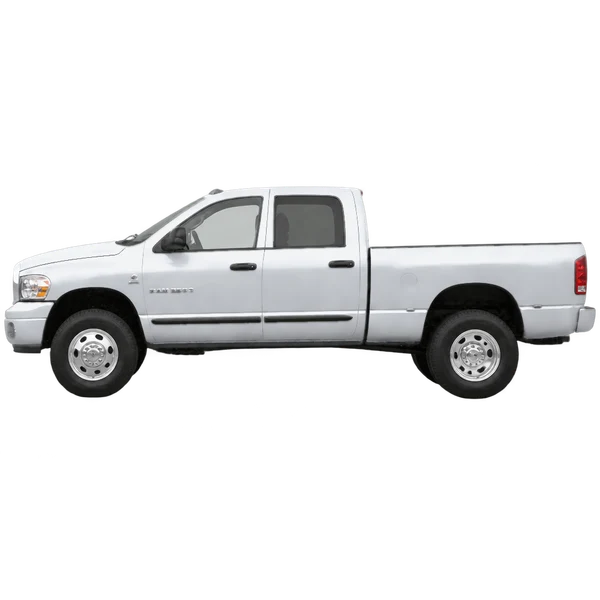 Dodge Ram 3500 2004 باللون فضي، منظر جانبي (متجه إلى اليسار)