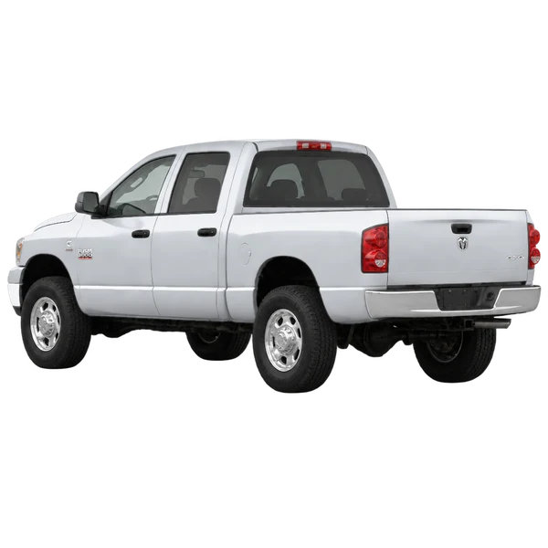 Dodge Ram 3500 2008 prata, vista três quartos traseira (voltada para a esquerda)