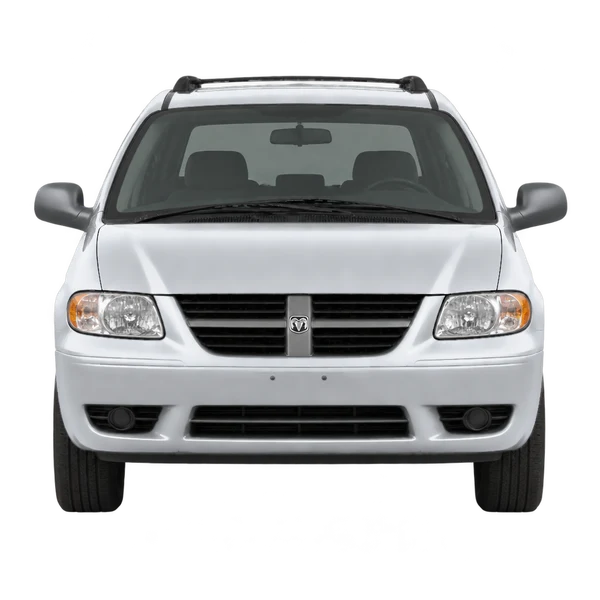 Dodge Ram Wagon 2001 باللون فضي، منظر أمامي