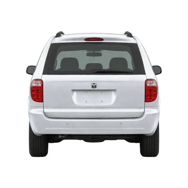 Dodge Ram Wagon 2001 باللون فضي، منظر من الخلف