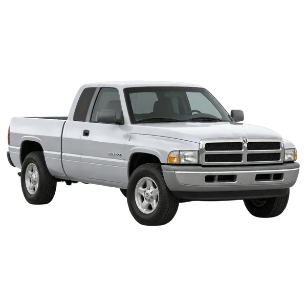 シルバーの1999 Dodge Ram(フロントスリークォーター(左向き)ビュー)