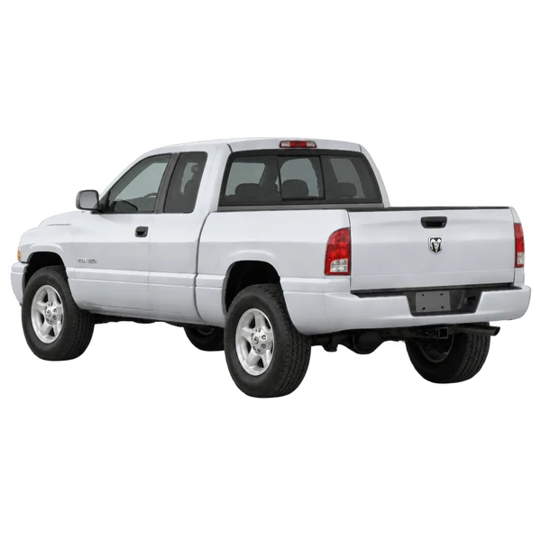 Dodge Ram 2000 باللون فضي، منظر ثلاثة أرباع خلفي (باتجاه اليسار)