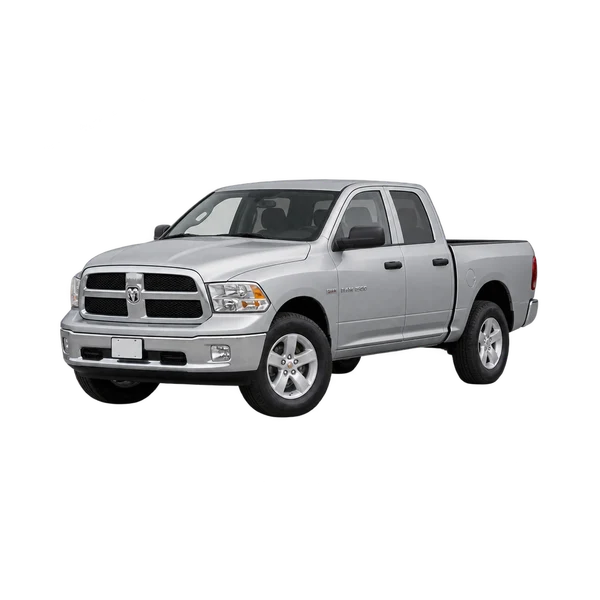 シルバーの2010 Dodge Ram(フロントスリークォーター(左向き)ビュー)