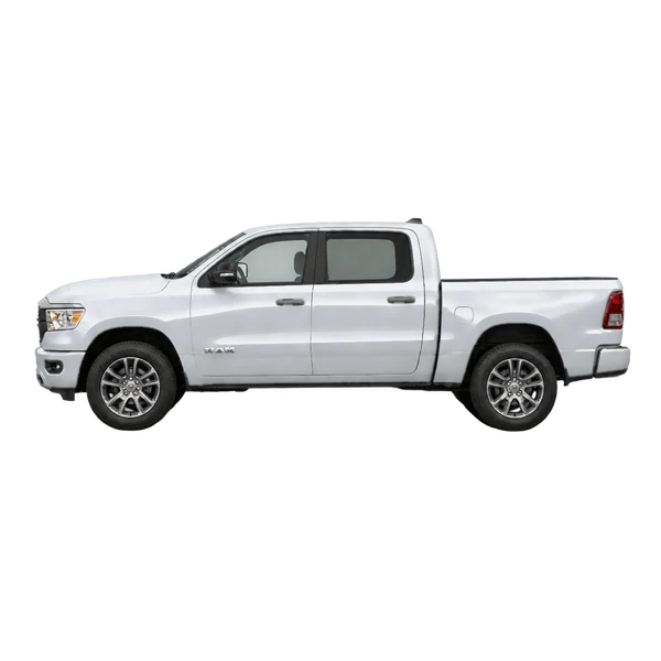 シルバーの2019 Dodge Ram(側面(左向き)ビュー)