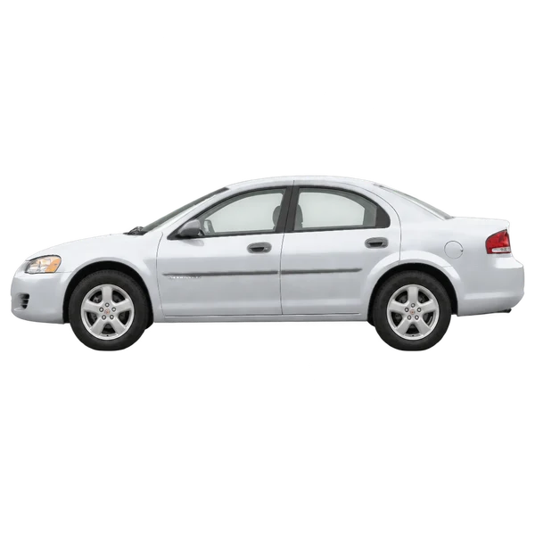 Dodge Stratus 2006 باللون فضي، منظر جانبي (متجه إلى اليسار)