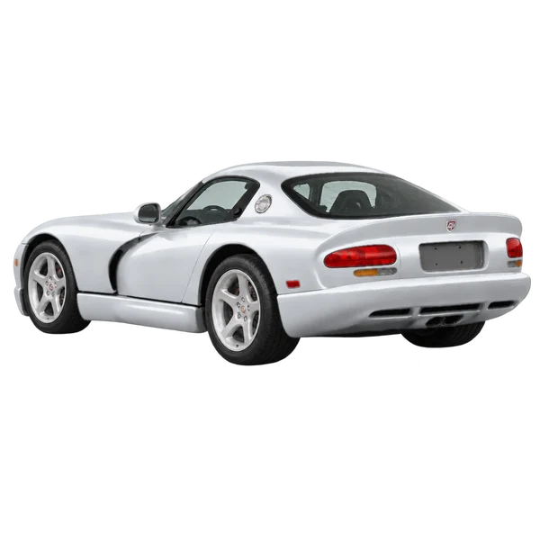 Dodge Viper 1997 باللون فضي، منظر ثلاثة أرباع خلفي (باتجاه اليسار)