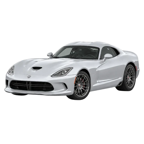 Dodge Viper 2014 باللون فضي، منظر منظر أمامي بزاوية ثلاثة أرباع (متجه لليسار)