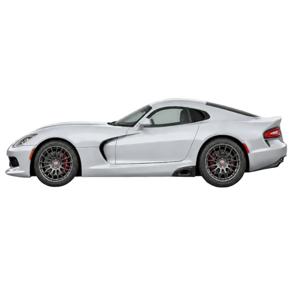Dodge Viper 2014 باللون فضي، منظر جانبي (متجه إلى اليسار)