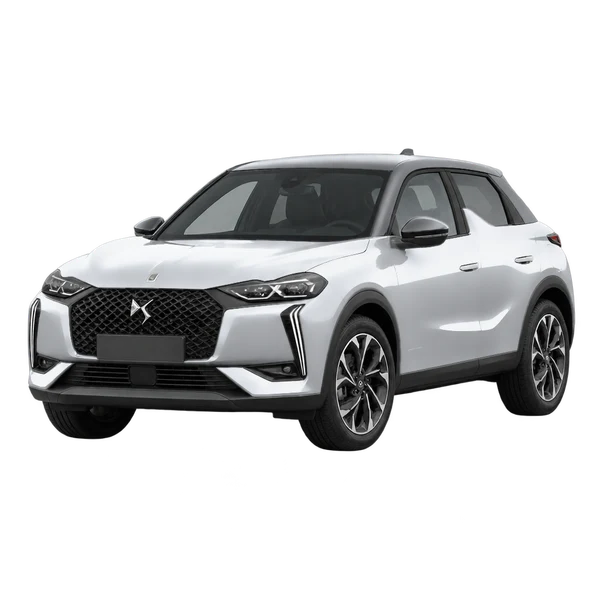 DS 3 2025 argent, vue trois-quarts avant (orienté vers la gauche)