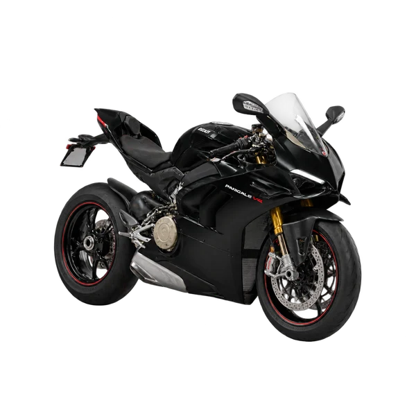 2020 Ducati Panigale in schwarz, Ansicht: Dreiviertelansicht vorne (nach links gerichtet)