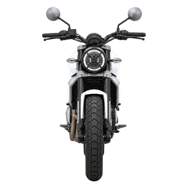Ducati Scrambler Full Throttle 2025 prata, vista frente