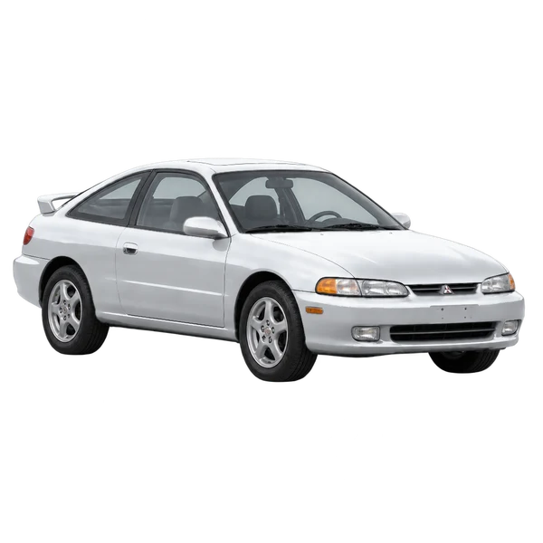 Eagle Talon 1996 prata, vista dianteira em três quartos (voltada para a esquerda)