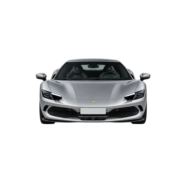 Ferrari 296 GTB 2025 en plateado, vista frontal