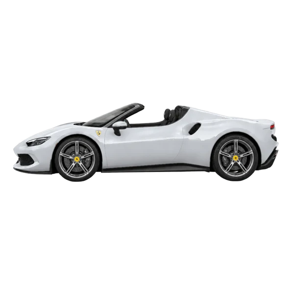 Ferrari 296 GTS 2026 argent, vue côté (vers la gauche)