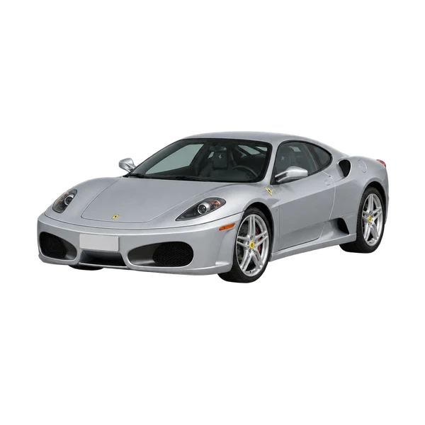 Ferrari 430 2010 argent, vue trois-quarts avant (orienté vers la gauche)