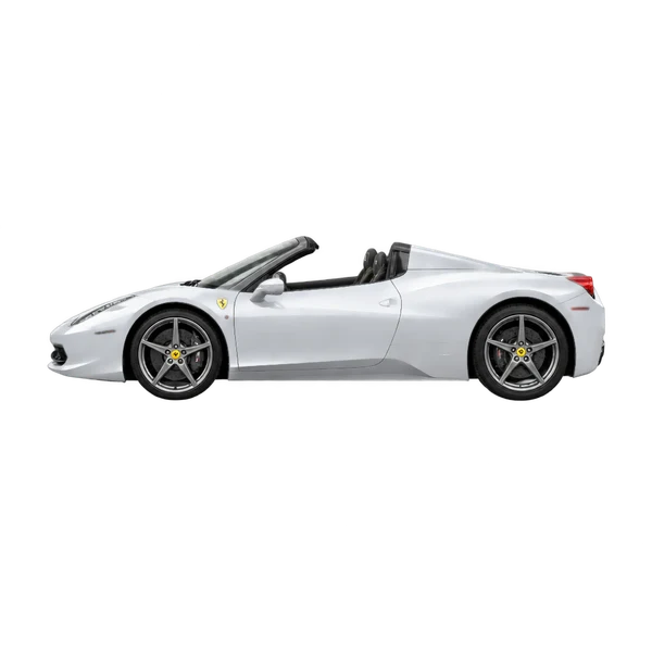 Ferrari 458 Spider 2015 argent, vue côté (vers la gauche)