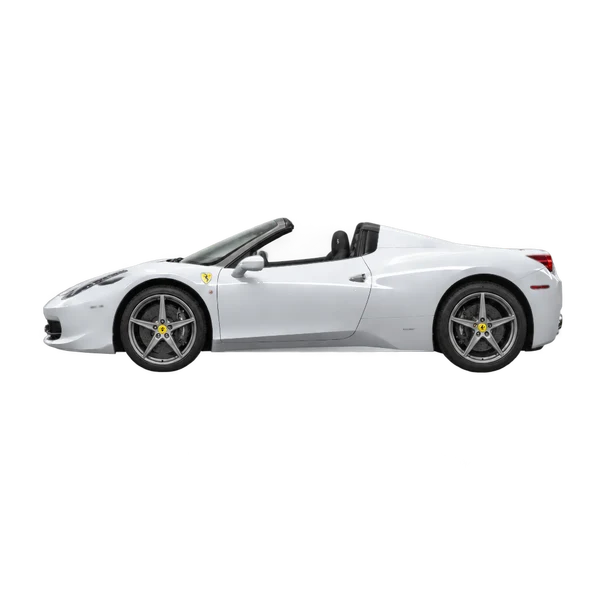 2016 Ferrari 458 Spider in Silber, Ansicht: Seite (nach links gerichtet)