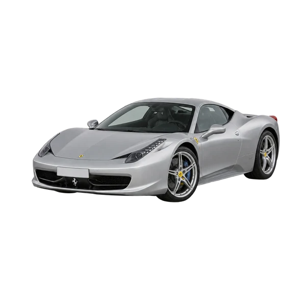 Ferrari 458 2016 argent, vue trois-quarts avant (orienté vers la gauche)