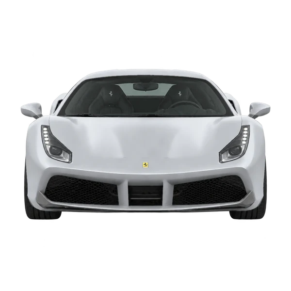 シルバーの2026 Ferrari 488(正面ビュー)