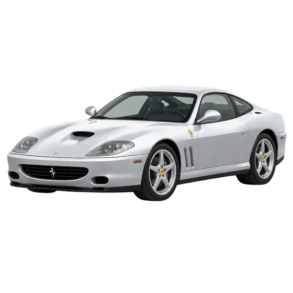 2001 FERRARI 550 — Front three-quarter (facing left), silver