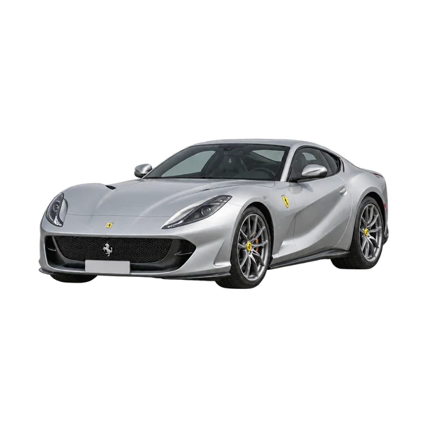 Ferrari 812 2025 argent, vue trois-quarts avant (orienté vers la gauche)