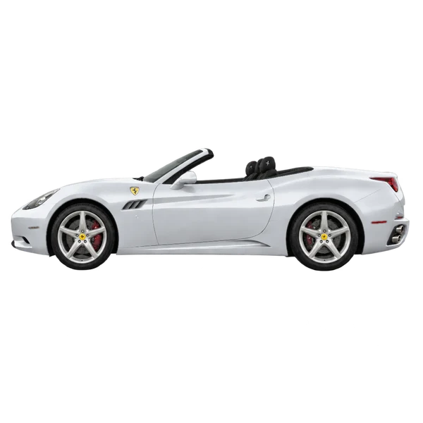 Ferrari California 2014 argent, vue côté (vers la gauche)