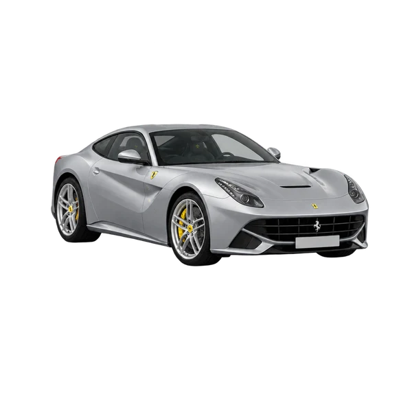 2010 Ferrari F12 Berlinetta in Silber, Ansicht: Dreiviertelansicht vorne (nach links gerichtet)