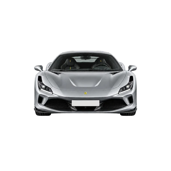 Ferrari F8 Tributo 2023 prata, vista frente