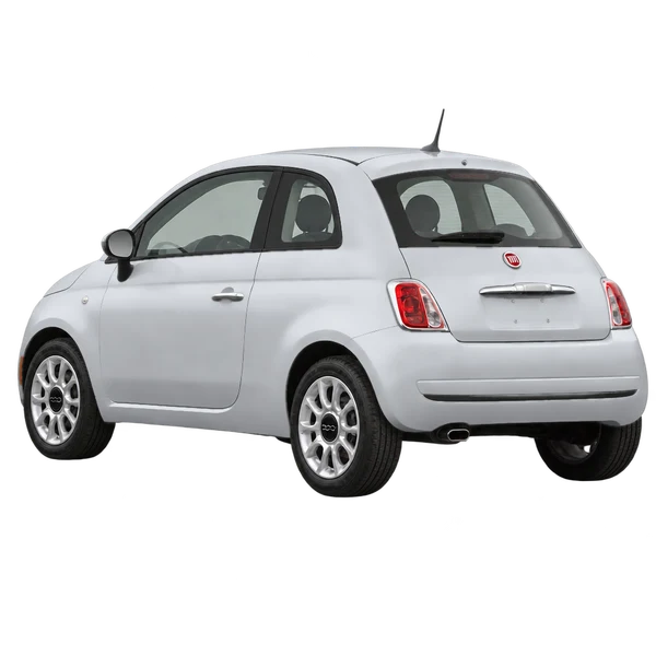 2013 Fiat 500 in Silber, Ansicht: Dreiviertelansicht von hinten (nach links gerichtet)