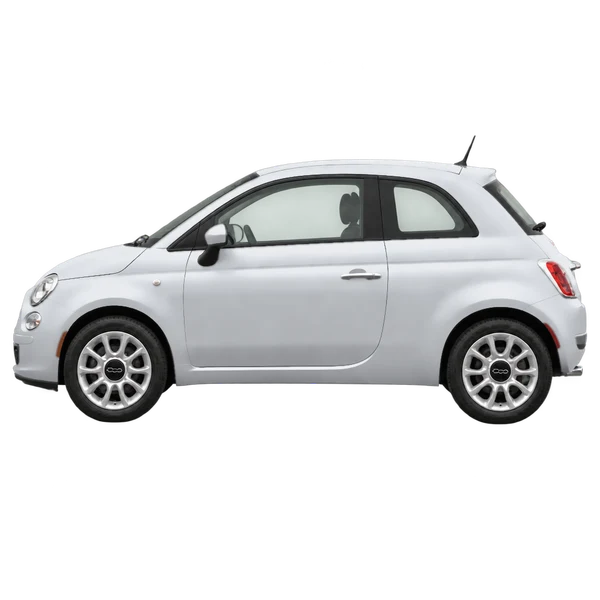 2013 Fiat 500 in Silber, Ansicht: Seite (nach links gerichtet)