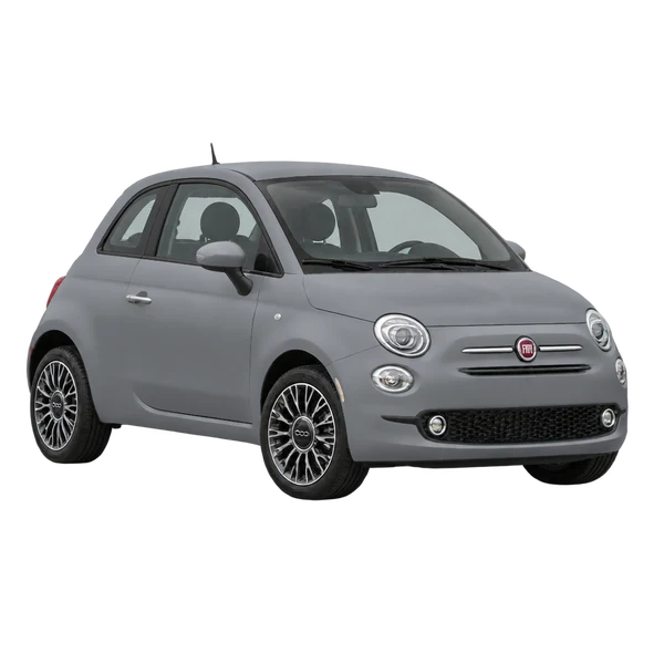 gray 2022 Fiat 500 front three-quarter (facing left) view