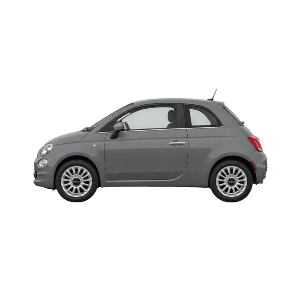 gray 2022 Fiat 500 side (facing left) view