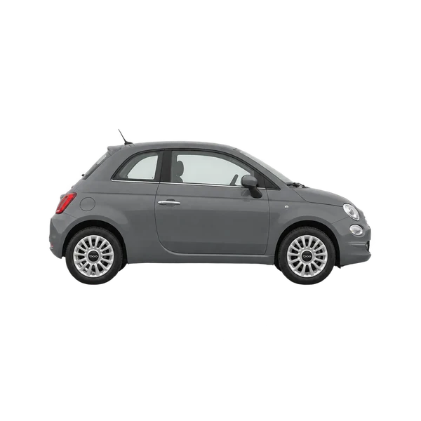 gray 2022 Fiat 500 side (facing right) view