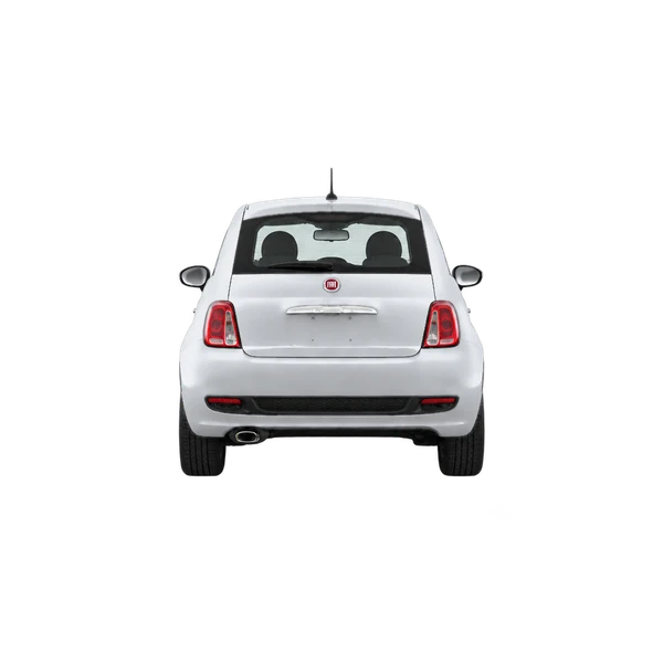 silver 2024 Fiat 500 rear view