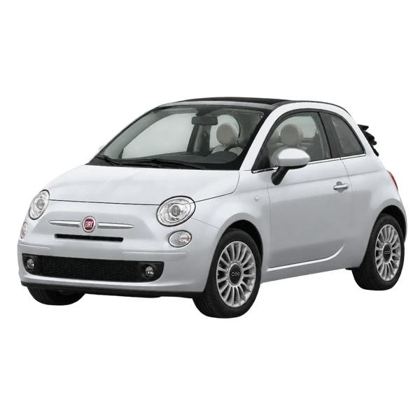 Fiat 500C 2013 argent, vue trois-quarts avant (orienté vers la gauche)