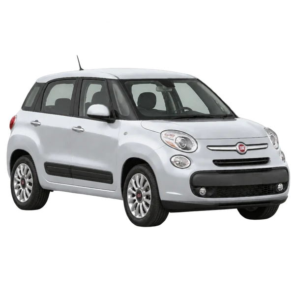 silver 2018 Fiat 500L front three-quarter (facing right) view
