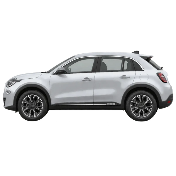 2025 Fiat 600 Icon Mhev Auto in Silber, Ansicht: Seite (nach links gerichtet)
